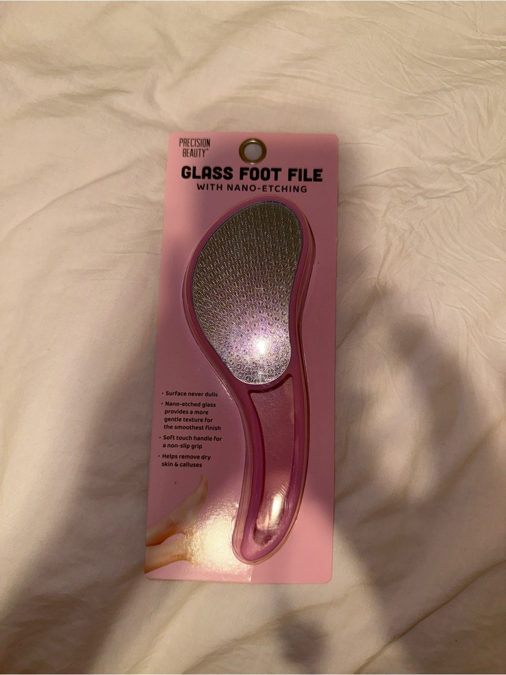 Pink Glass Foot File - Soft Touch Handle - Picture 2 of 4
